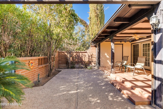 view of patio / terrace with ceiling fan