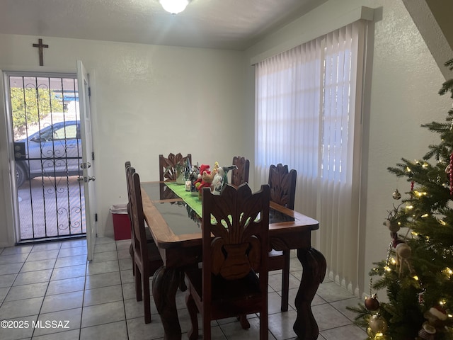 view of tiled dining space