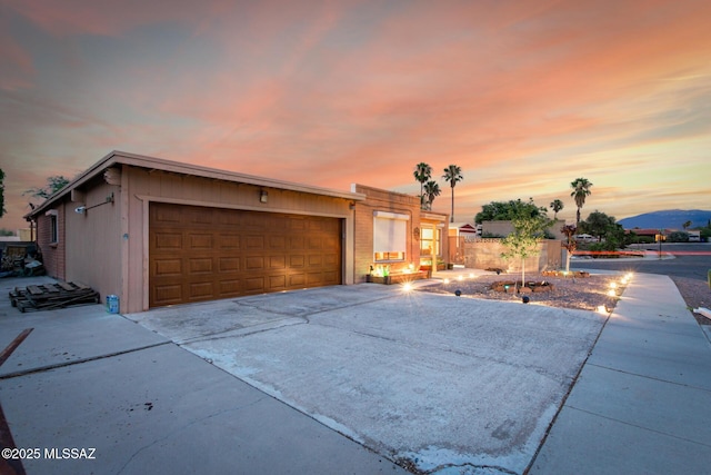 view of front of house with a garage