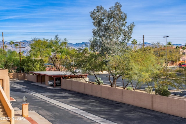 view of road featuring a mountain view