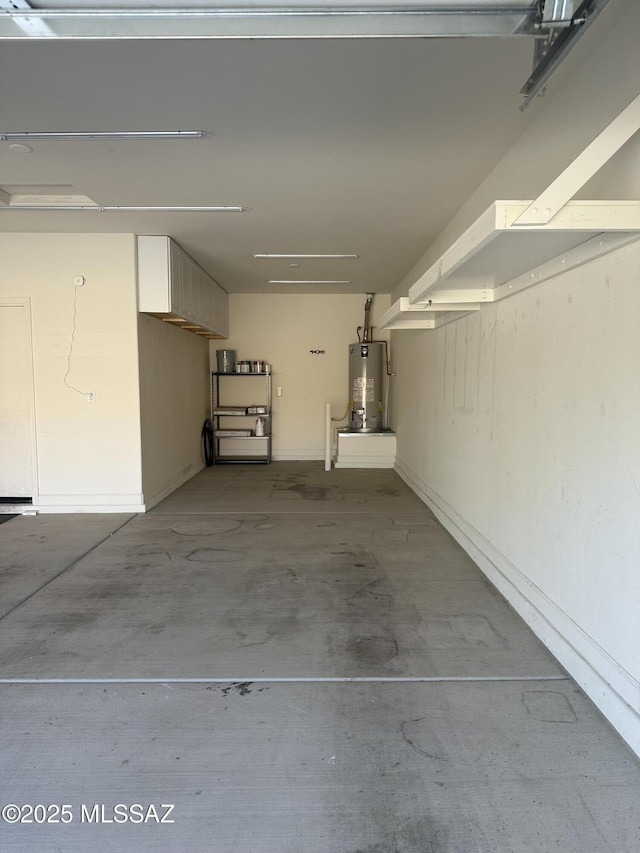 garage with gas water heater