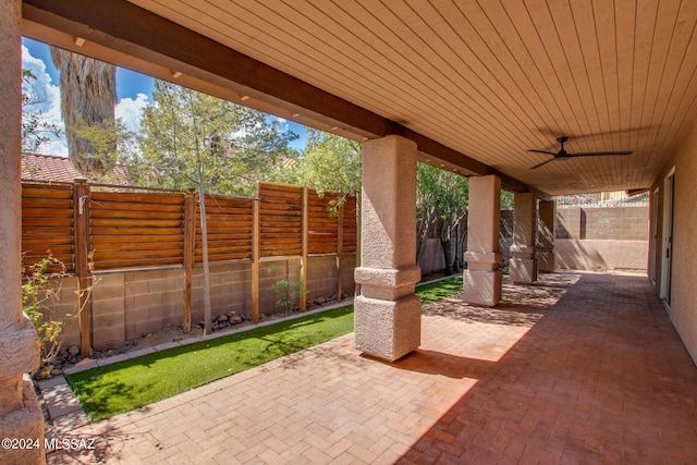 view of patio / terrace with ceiling fan