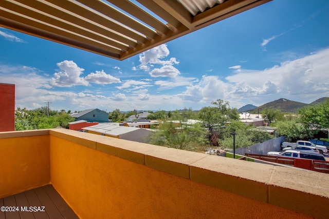 balcony with a mountain view