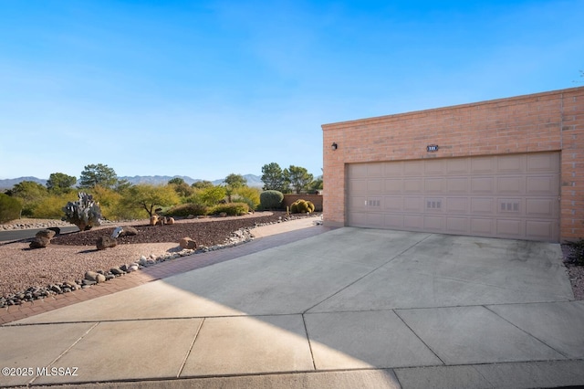 garage with a mountain view