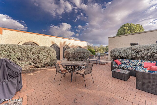 view of patio with outdoor lounge area