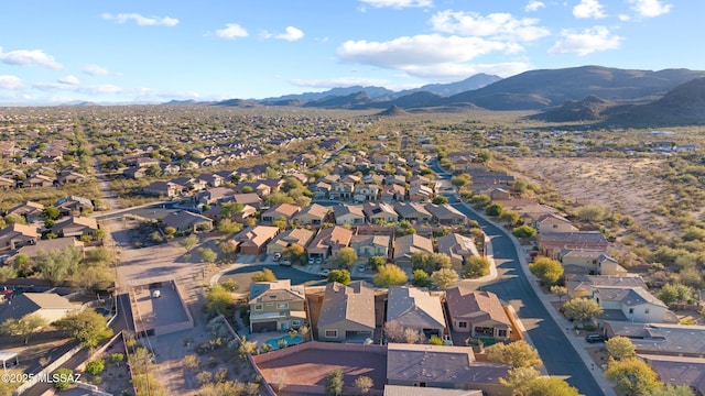 aerial view with a mountain view