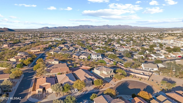 bird's eye view with a mountain view