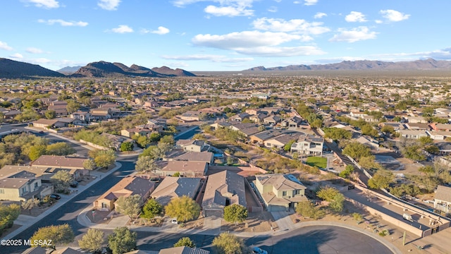 bird's eye view with a mountain view