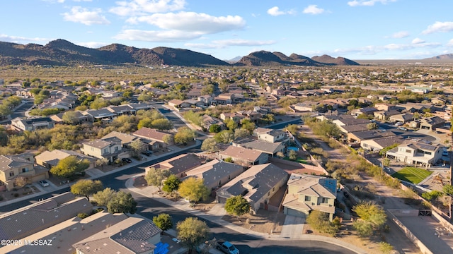 drone / aerial view with a mountain view