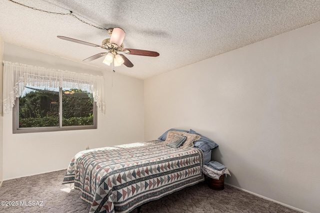 bedroom with carpet floors and ceiling fan