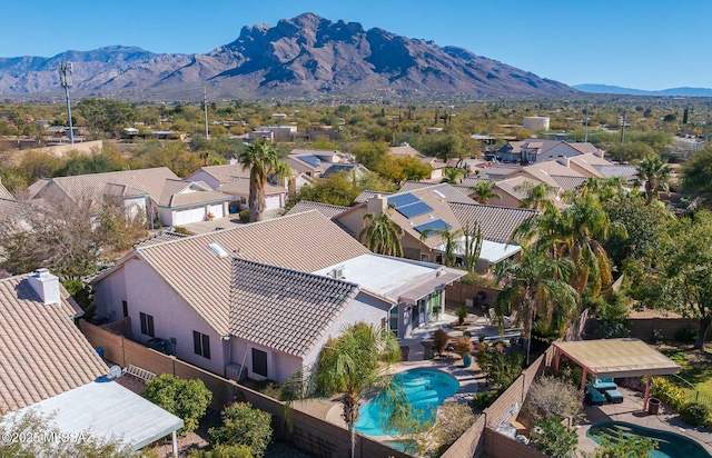 aerial view featuring a mountain view