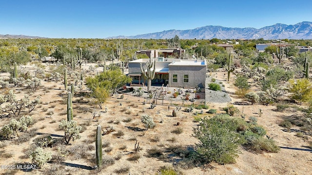 exterior space featuring a mountain view