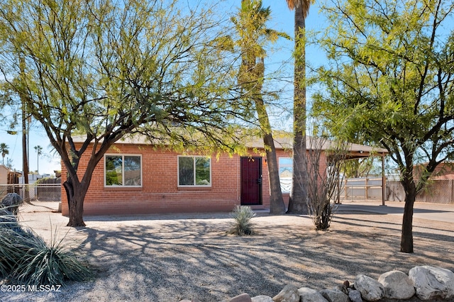 view of single story home