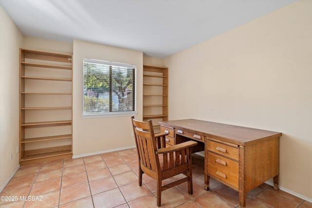 view of tiled office space