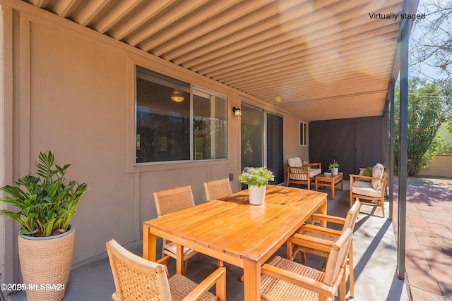 view of patio / terrace featuring an outdoor hangout area