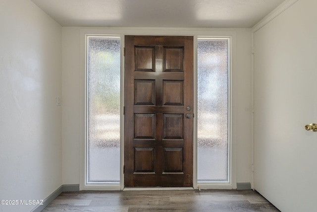 entrance foyer with hardwood / wood-style flooring