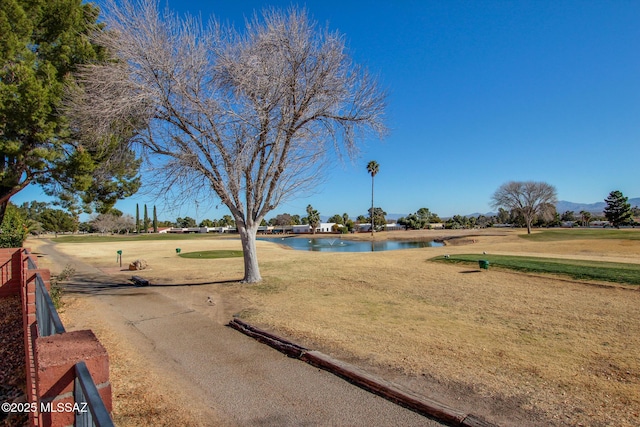 view of yard featuring a water view