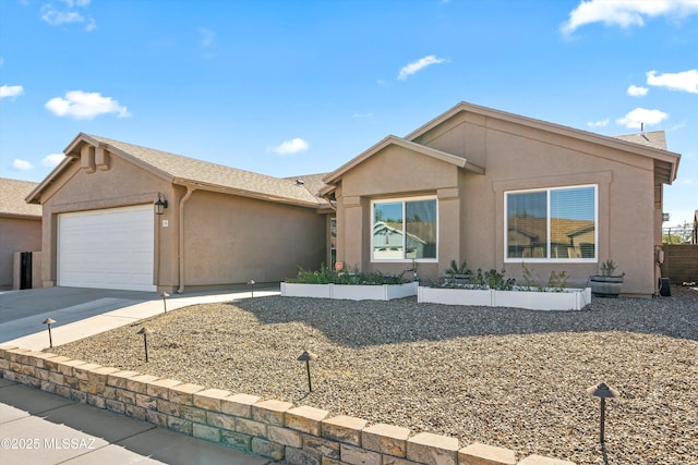 ranch-style home featuring a garage