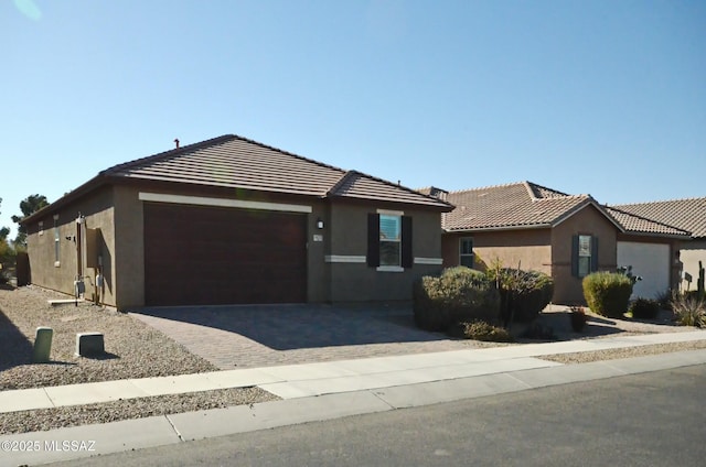 view of front facade with a garage