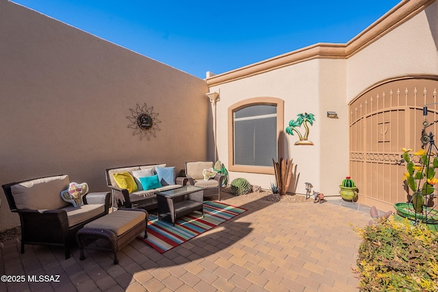 view of patio / terrace featuring an outdoor living space