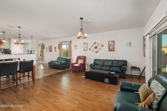 living room featuring hardwood / wood-style flooring