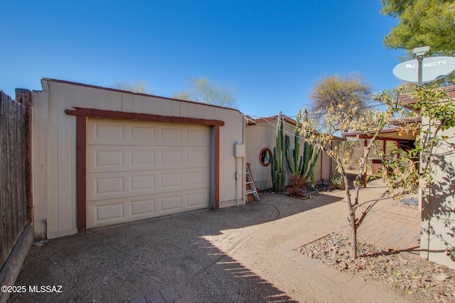 exterior space featuring a garage