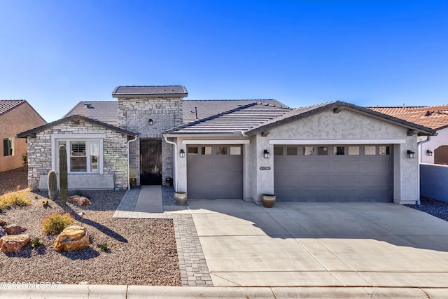 view of front of house with a garage