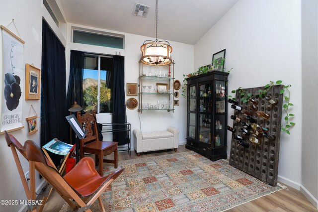 living area featuring light hardwood / wood-style floors