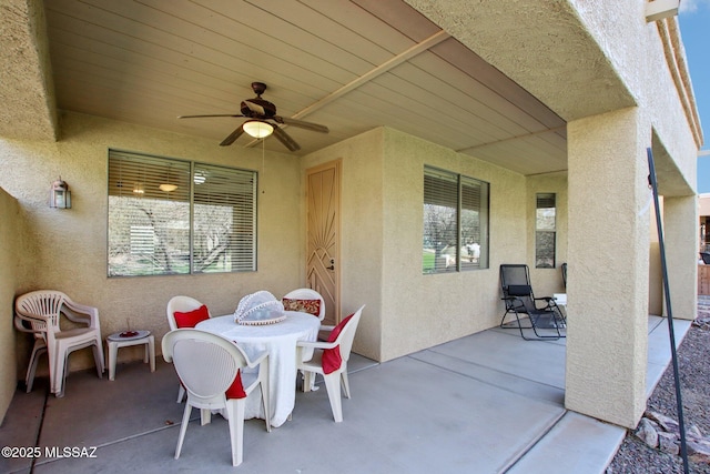 view of patio / terrace with ceiling fan