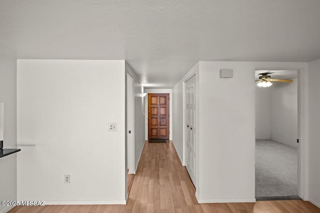 hallway with light wood-type flooring