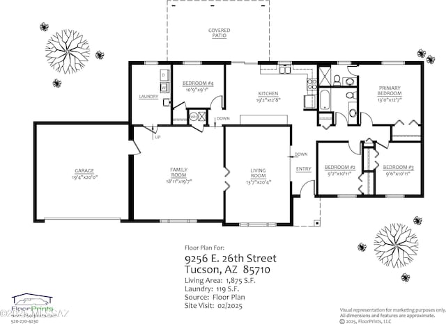 9256 E 26th St, Tucson, AZ 85710 - floor plan / room layout