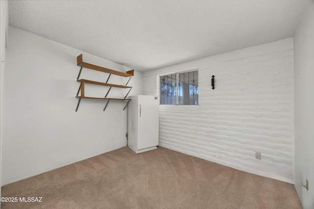 carpeted spare room featuring a textured ceiling