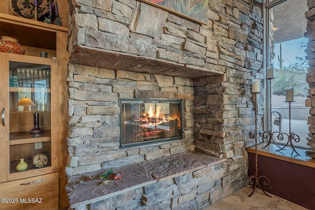 room details with a fireplace