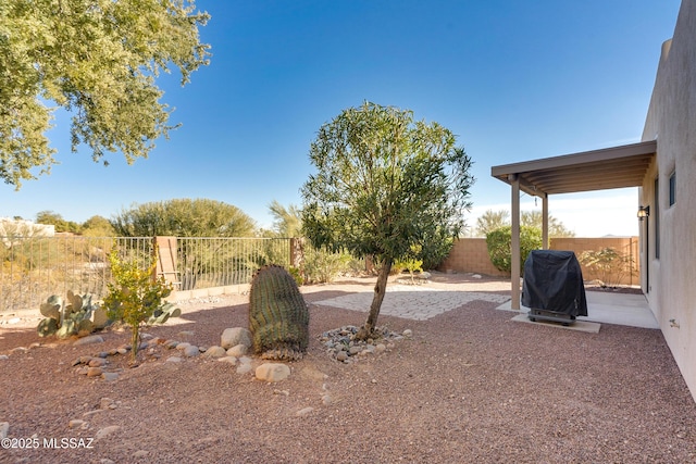 view of yard with a patio area