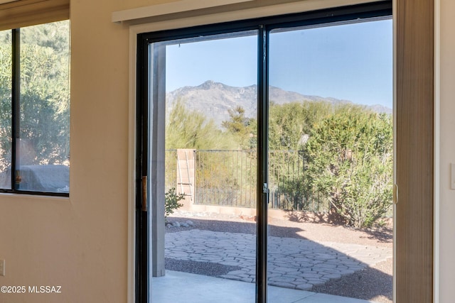 doorway with a mountain view