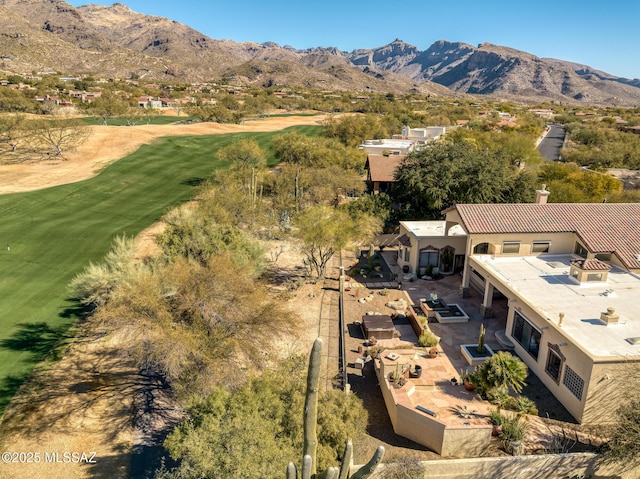 aerial view featuring a mountain view