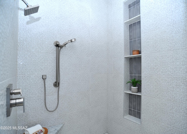 bathroom with walk in shower