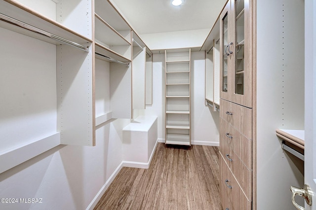 spacious closet with hardwood / wood-style floors