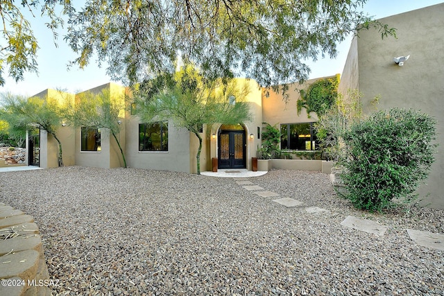 view of front facade with french doors