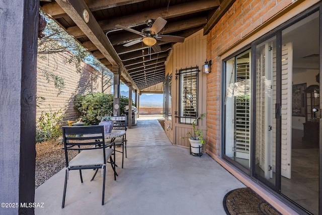 view of patio / terrace with a ceiling fan