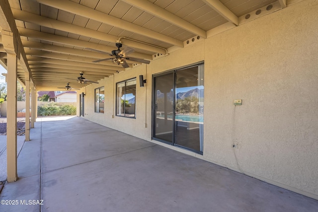 view of patio / terrace with ceiling fan