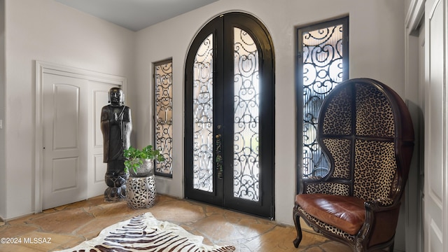 entryway with french doors