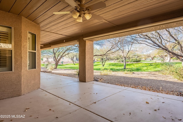 view of patio with ceiling fan