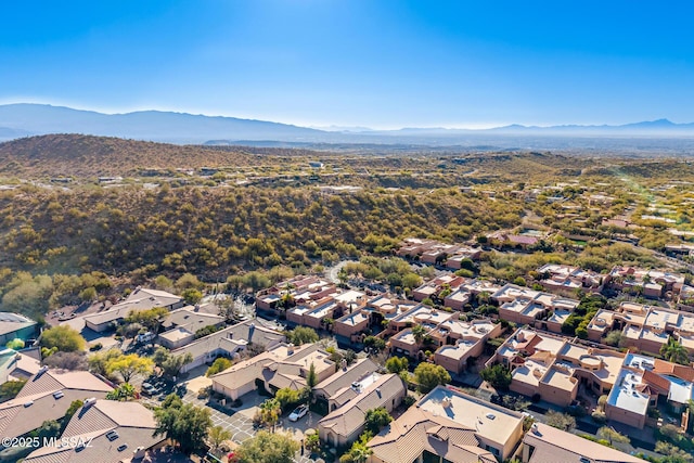 drone / aerial view with a mountain view