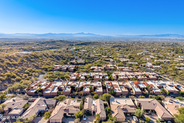 aerial view with a mountain view