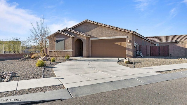 view of front of house with a garage