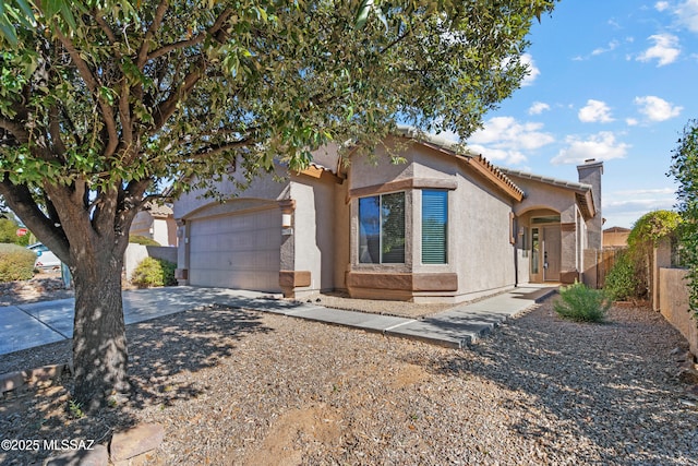 view of front of house with a garage