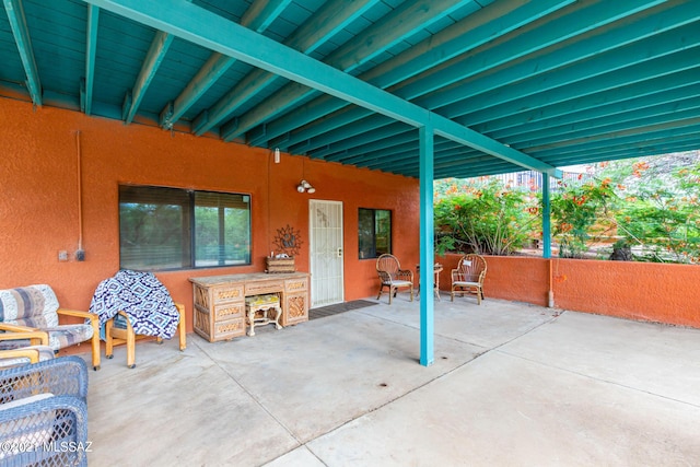 view of patio with an outdoor living space