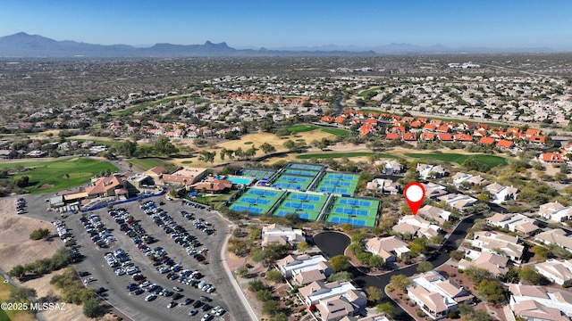 aerial view featuring a mountain view