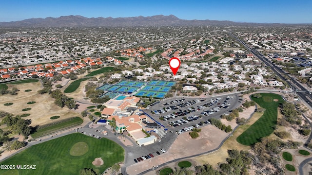 aerial view with a mountain view